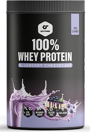 Immagine prodotto Go Fitness 100% Whey Protein Blueberry Cheesecake (400g) (Mirtilli, Cheesecake, 1 pz., 400 g)