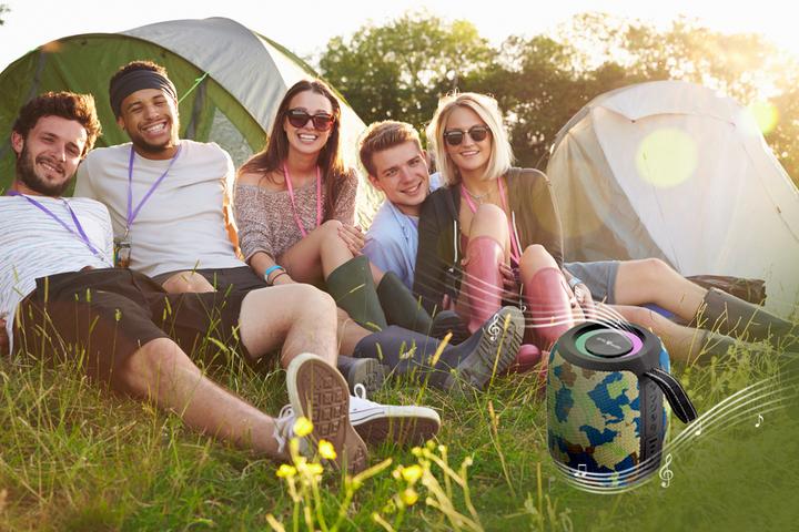 Actual product image Gembird Wired speakers Portable Speaker||Camouflage|Portable/Wireless|Bluetooth|SPK-BT-LED-05-CM (4 h, Rechargeable battery operated)