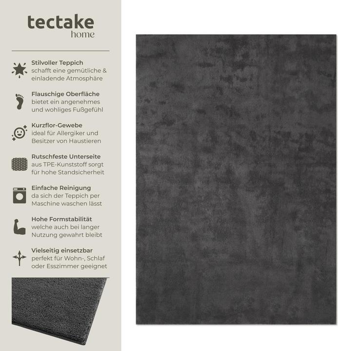 Produktbild tectake Kurzflorteppich Soft Zone (200 x 290 cm)
