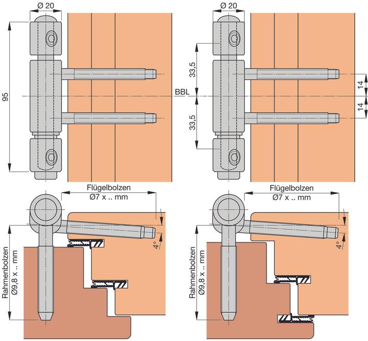 Immagine prodotto Anuba Top 320 Cerniere per porte d'ingresso a sollevamento