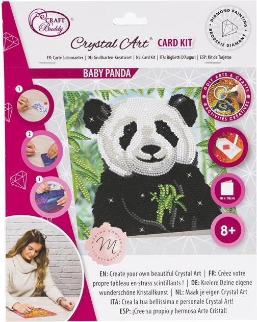 Produktbild Craft Buddy Baby Panda, Karte 18x18cm Crystal Art