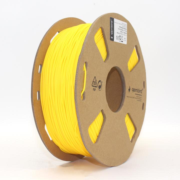 Image du produit Gembird 3DP-TPE1.75-01-Y - 1 pièce(s) - 1 kg (TPE, 1.75 mm, 1450 g, Jaune)