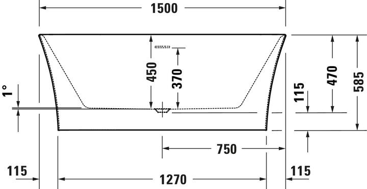 Produktbild Duravit DuraSenja Badewanne (226 l, 150 cm, 75 cm)