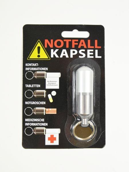 Produktbild Kögler Notfallkapsel, Geldscheinbehälter, wasserdicht, Aluminium, 7x2cm