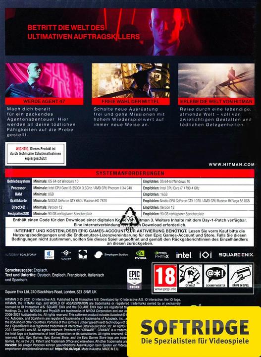 Image du produit Square Enix Hitman 3 (PC, EN)
