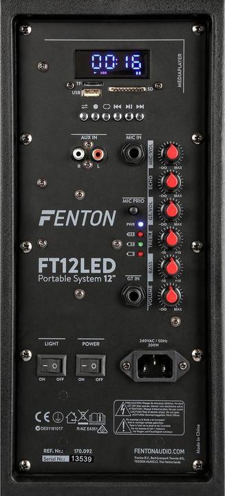 Produktbild Fenton FT12LED Aktiv Trolley-Speaker (Aktiv, 1x 700 W)
