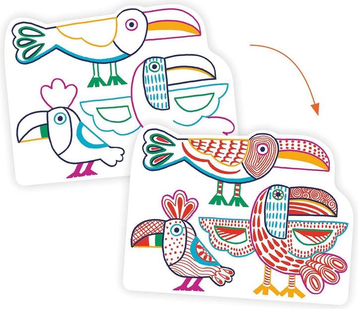 Actual product image Djeco Colouring pictures hidden colours wilderness family