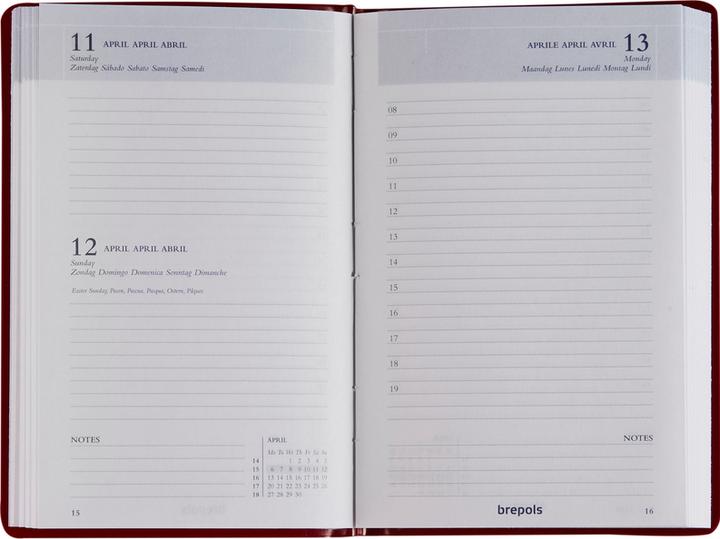 Produktbild Brepols Agenda Trade Sunrise 2025 26.3.1477 1T/1S ass. ML 8x12cm (8 x 12 cm, Niederländisch)