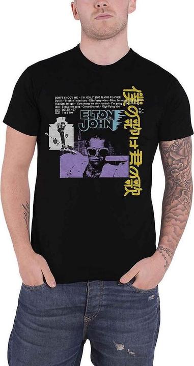 Immagine prodotto Elton John Maglietta unisex adulto in cotone giapponese singolo (M)