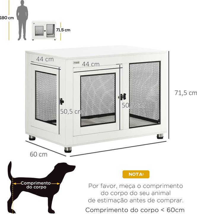 Produktbild PawHut Hundekäfig mit Tischplatte und 2 Türen (Hundehütte)