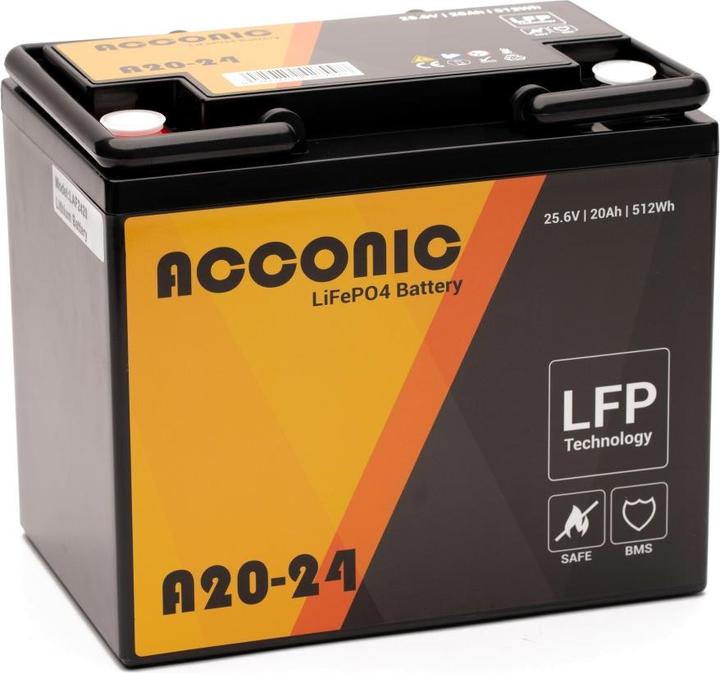 Produktbild Acconic A20 LiFePO4 Lithium Versorgungsbatterie 24V (24 V, 20 Ah)