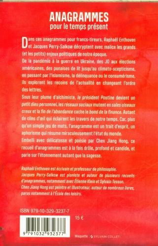 Produktbild Anagrammes pour le temps présent (Französisch, Enthoven Raphaël, Perry-Salkow Jacques, 2024)