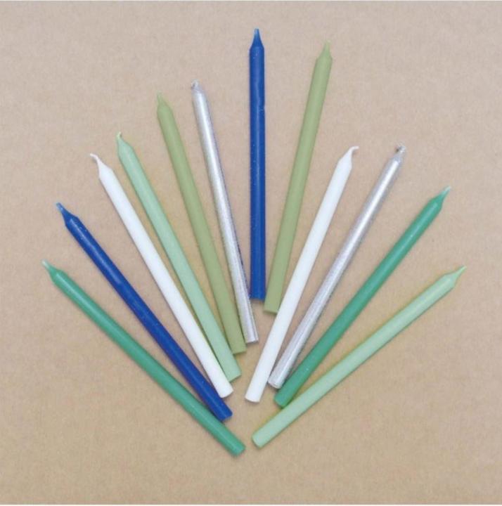 Immagine prodotto ScrapCooking Set di 12 candele lunghe blu e argento da 12 cm (12 x)