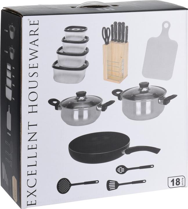 Produktbild Koopman 17tlg (Kochtopf, Stielkasserolle, Bratpfanne, Edelstahl)