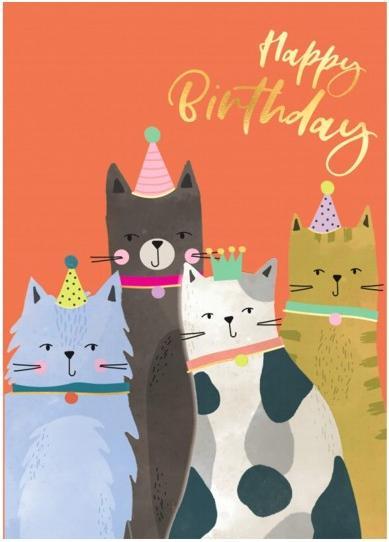 Immagine prodotto Cart Biglietto di compleanno Buon compleanno gatti (1 pz.)