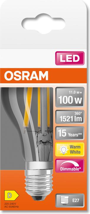 Actual product image Osram Retrofit Classic A (E27, 11 W, 1521 lm, 1 x, D)