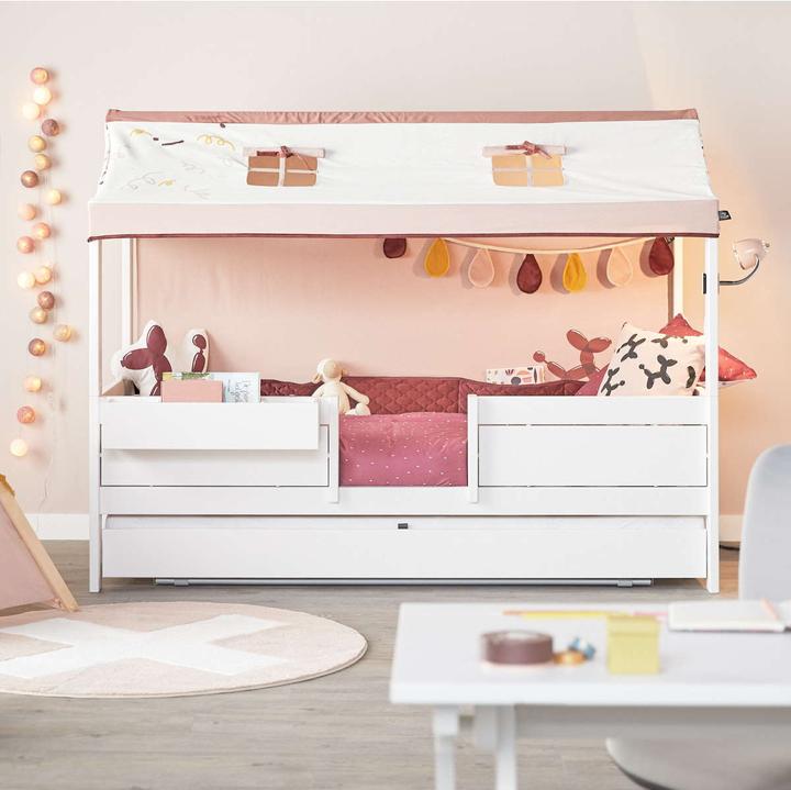 Produktbild Lifetime Kidsrooms Himmelbett mit Dachkonstruktion fuer Stoffdach und Deluxe Lattenrost (90 x 200 cm)