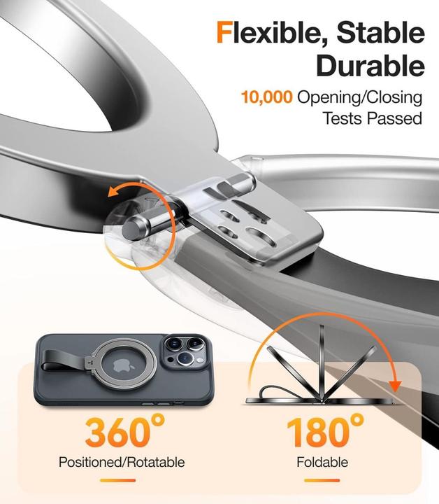 Actual product image Torras - Ostand Magnetic Ring - 360° Rotatable Stand, Phone Holder/Grip, Easy Attach - Black