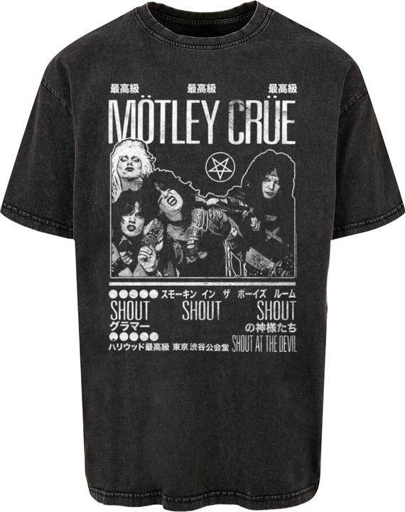 Merchcode Motley Crue - Tokyo Shout Acid Washed Heavy Oversize Tee - 117715 (L)