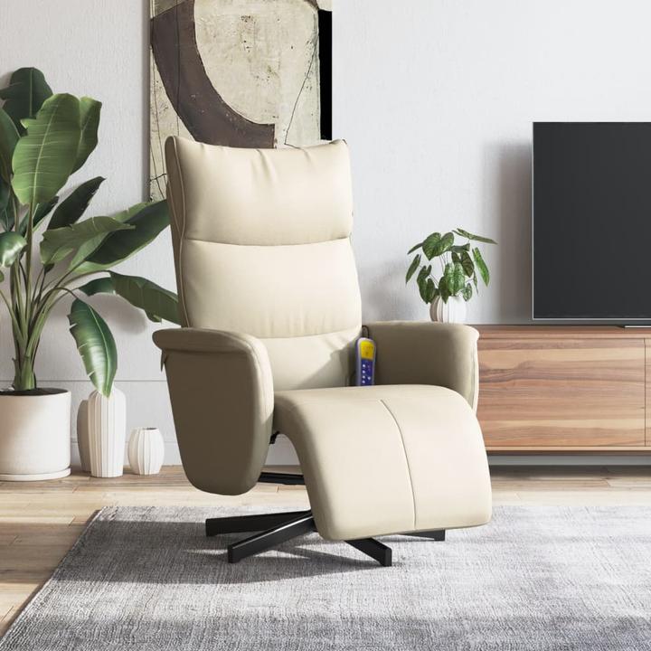 Image du produit VidaXL Fauteuil de massage avec repose-pieds Crème Similicuir,Couleur