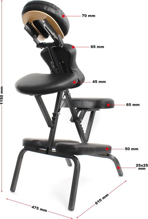 Actual product image Wiltec Toboli massage chair foldable 120 kg mobile tattoo chair portable treatment chair