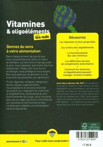 Image du produit Vitamines & oligoéléments pour les nuls (Français, Narboni Anne-Marie, 2022)