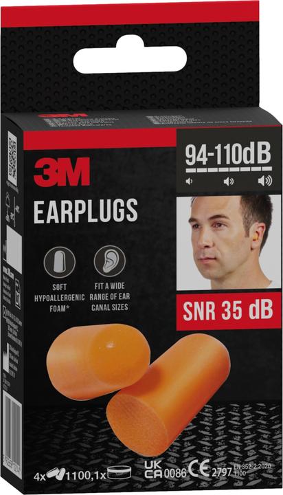 Actual product image 3M Hearing protection plugs, orange (8 x)