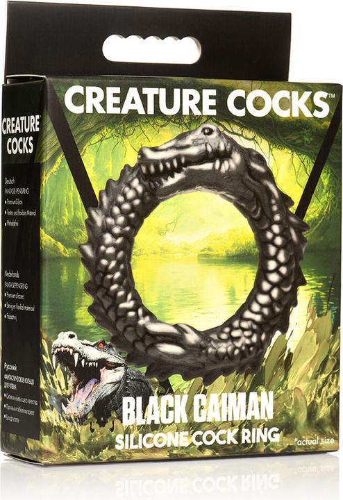 Image du produit Creature Cocks XR Brands - Anneau de Pénis en Silicone Caiman Noir - Noir (4 cm)