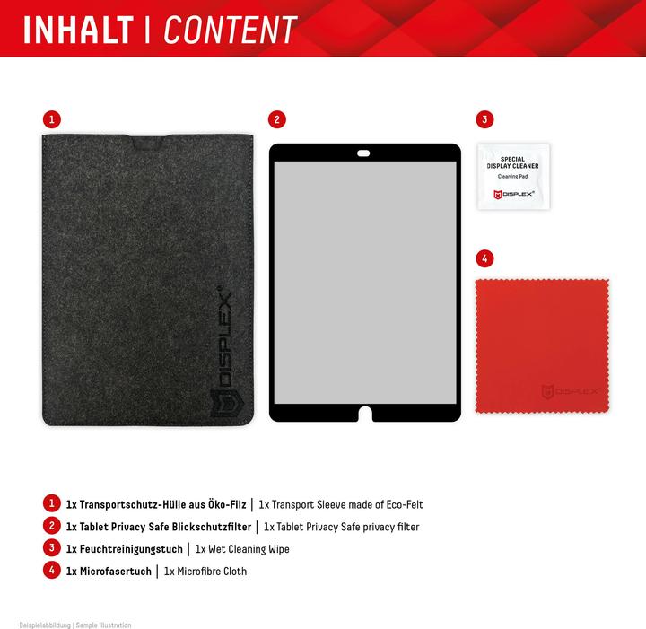 Actual product image Displex Tablet Privacy Safe, Tablet Blickschutzfolie (1 Piece, IPad 7th gen. 2019, iPad 8, IPad 9, iPad Air 2019 (3. Gen))