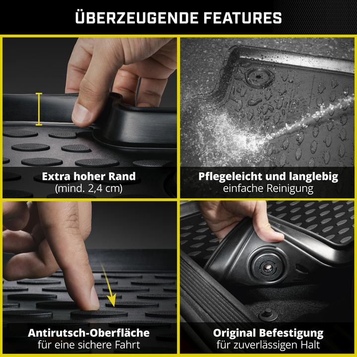 Actual product image Walser Rubber mats XTR for Citroen C1 (PM, PN) Facelift 2009-09/2014 (2 front mats + 2 rear mats)
