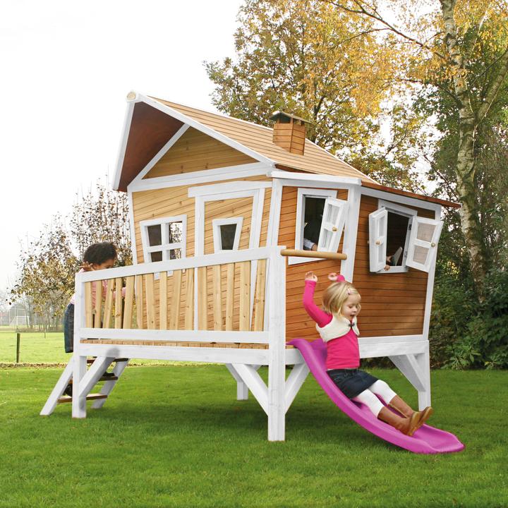 Immagine prodotto Axi Emma Playhouse marrone/bianco - scivolo viola