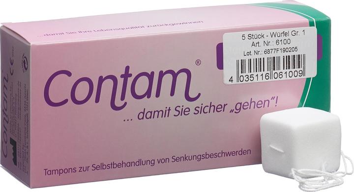 Produktbild Contam Würfeltampon 32mm Grösse 1 (5 Stk) (5 x)