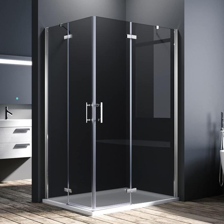 Image du produit SONNI Duschkabine Eckeinstieg Flügeltür ohne Rahmen 195cm 90x80cm (120 cm, 195 cm)