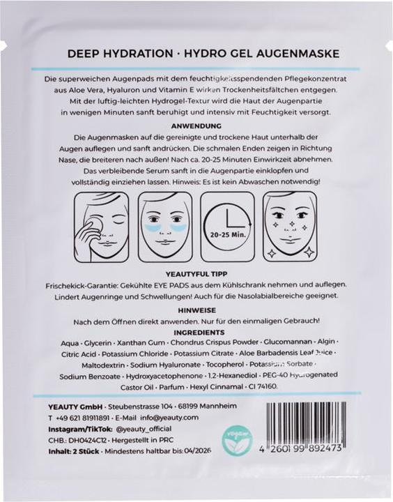 Actual product image Yeauty Eye Pad Mask