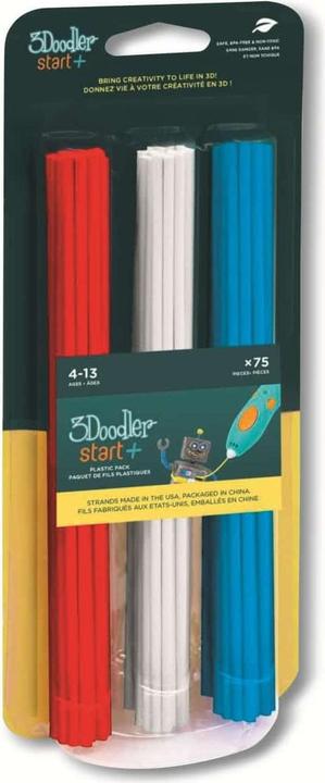 Actual product image 3Doodler Start 3DS-ECO-MIX1-75 3D Printing Material Compostable Plastic (PLA, 2.50 mm, 90 g, Blue, White, Red)