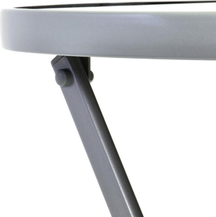 Produktbild VCM Bistrotisch mit Glasplatte klappbar Terrassentisch Glastisch silber Ø 70cm Stahl (70 cm)
