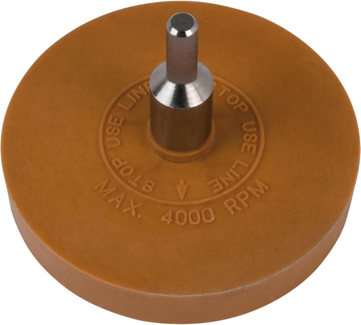Actual product image SW-Stahl 94857L Radierscheibe, 90 mm I Folienradierer mit Adapter I Radierer für Akkuschrauber I Rad