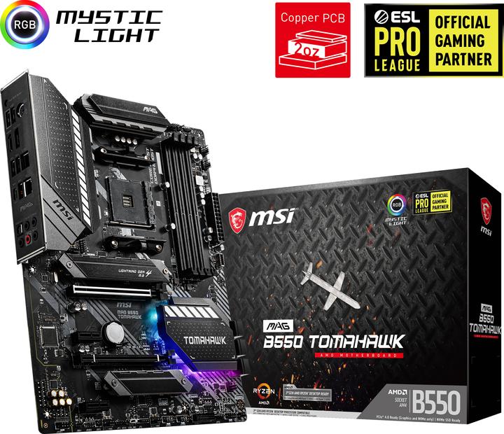 Produktbild MSI MAG B550 TOMAHAWK (AM4, AMD B550, ATX)