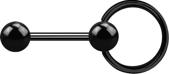 Produktbild Star Piercing Barbell schwarz mit Kugel und Kugel Ball Closure Ring (ohne Messing, Chirurgenstahl 316L)