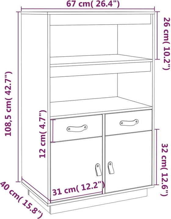 Produktbild VidaXL Ramona (67 x 40 x 108.5 cm)