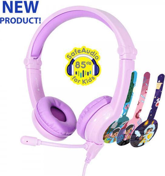 Actual product image Buddyphones On Ear Multimedia Headphones for Kids with Microphone in Purple BP-GALAXY-PURPLE