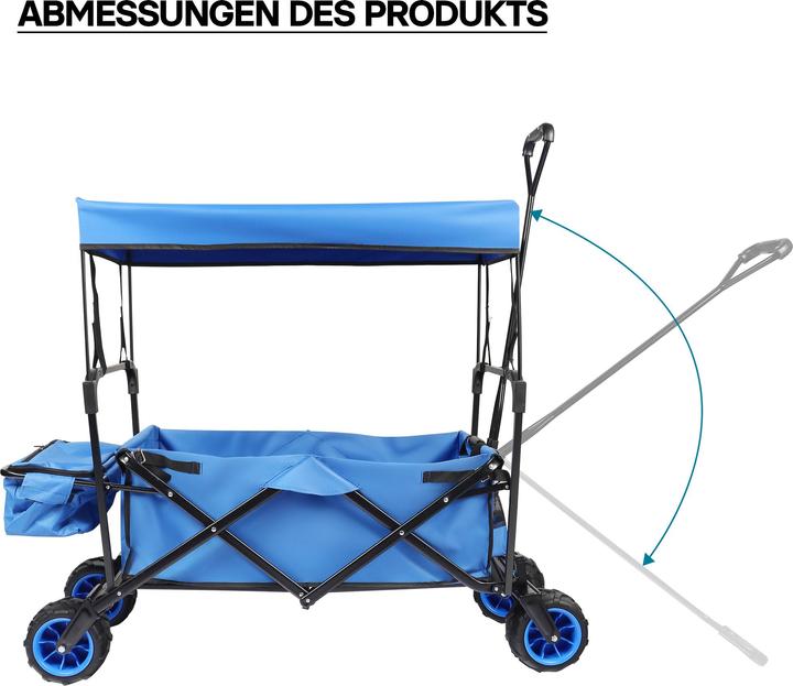 Image du produit Toboli Bollerwagen pliable avec toit solaire Bollerwagen pliable