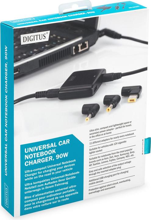 Produktbild Digitus Univ.Kfz-Notebook-Netzteil,90W (90 W)