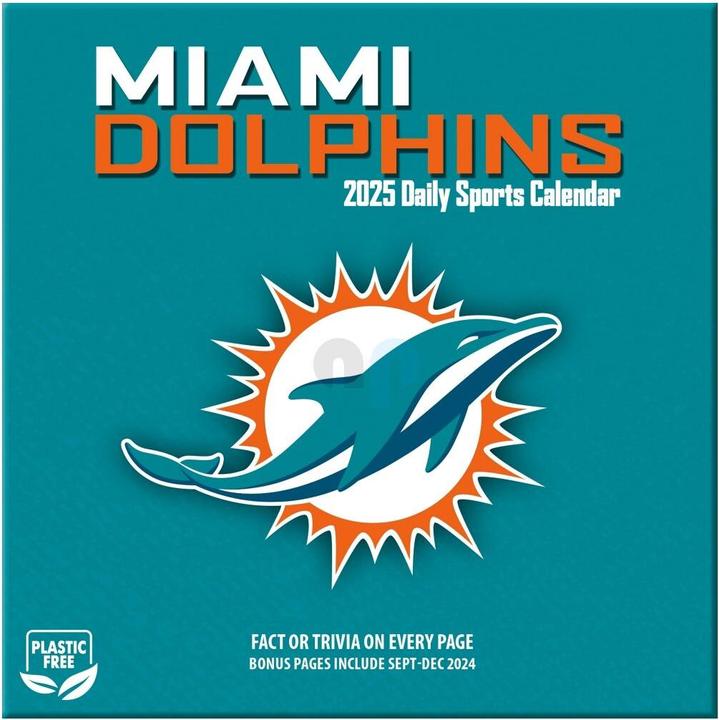 Actual product image NFL - Miami Dolphins - Desk Calendar 2025 (Spanish, Italian, English, German, French)