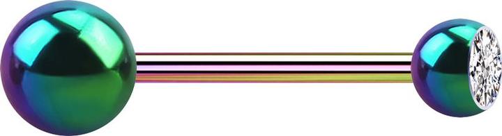 Actual product image Star Piercing Micro Barbell coloured with ball and balls crystal silver (without brass, Surgical steel 316L)