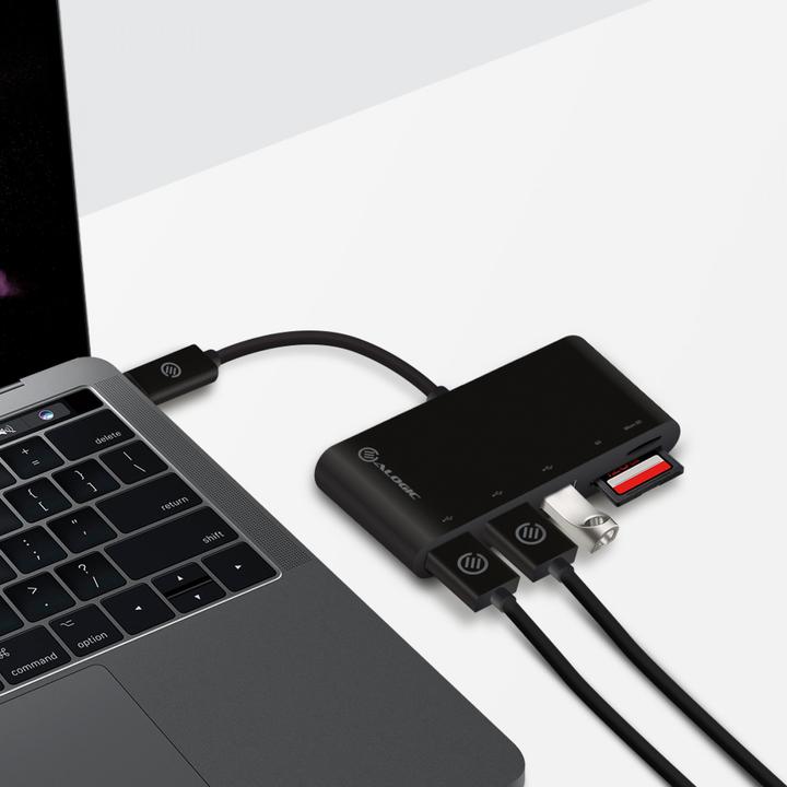 Image du produit Alogic Adapter USB-C MultiPort mit Card Reader (USB 3.1)
