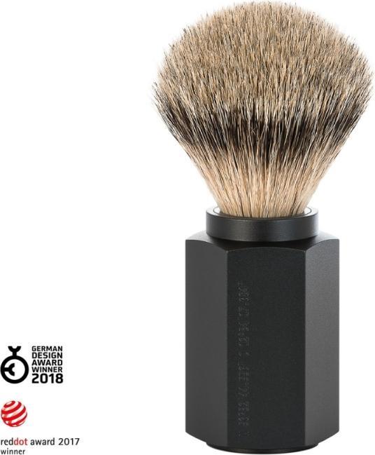 Immagine prodotto Mühle Pennello da barba HEXAGON con punta d'argento in grafite (Pennello da barba)