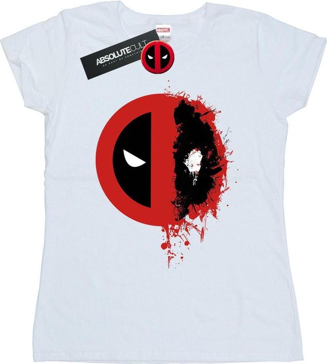 Actual product image Womens/Ladies Deadpool Split Splat Logo Cotton T-Shirt (S)