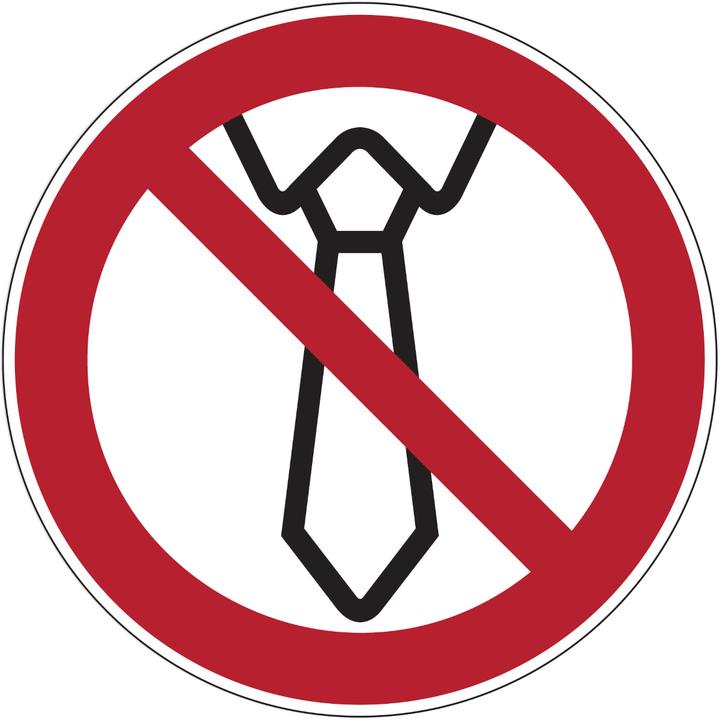 Produktbild Brady PIC 652-DIA 200-B7541, Verbotsschilder - Bedienung mit Krawatte verboten