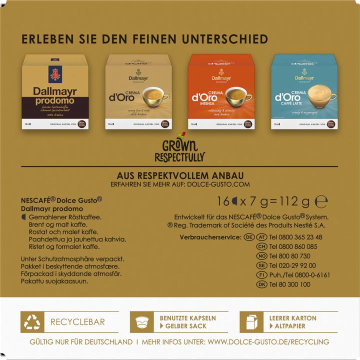 Produktbild Nescafé Dolce Gusto Dallmayr Prodomo (16 x Port.)